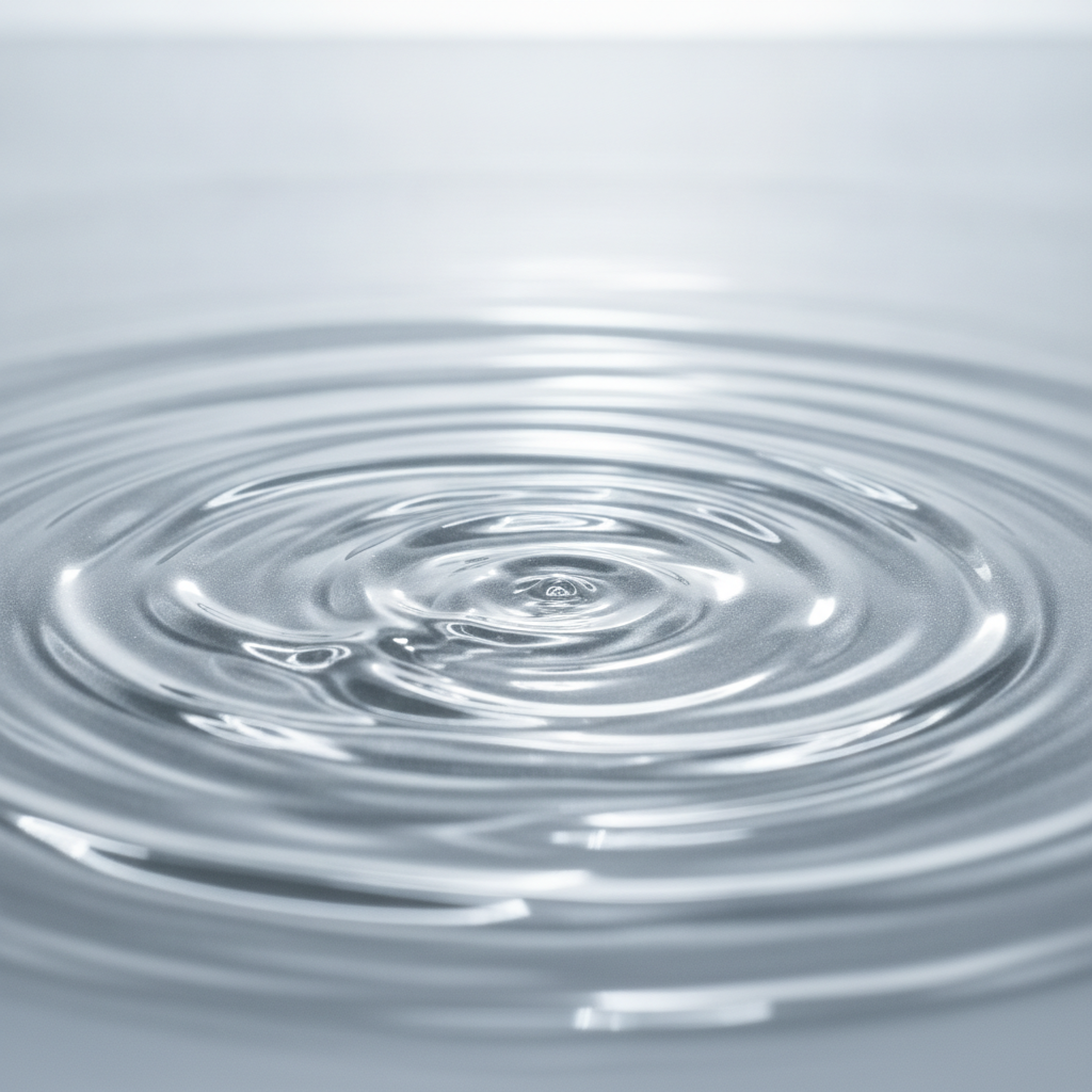 Abstract ripples in a viscous silver hair treatment liquid